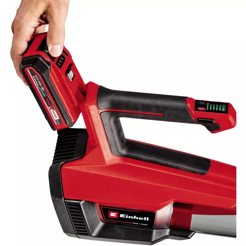Einhell GP-LB 18/200 Akutolmuimeja 200 km/h, harjadeta mootor, Power X-Change, must/punane/hõbedane