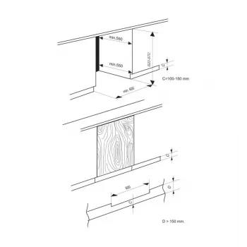 MPM-100-CJI-19 Sisseehitatud Külmik-Sügavkülmik, 88 L, Valge, Energiaklass F
