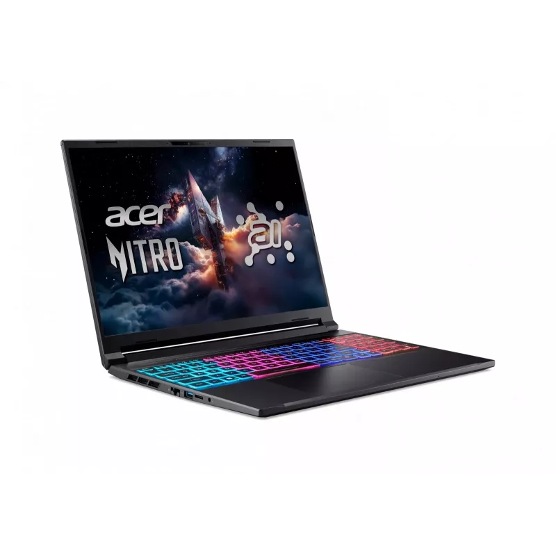 Acer Nitro 16S AI ANV16S-61 mängusülearvuti - AMD Ryzen AI 9 365, 32GB DDR5, 1TB SSD, NVIDIA GeForce RTX 5070, 16 tolli WQXGA 180Hz, Windows 11 Pro, must