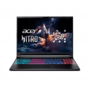 Acer Nitro 16S AI ANV16S-61 mängusülearvuti - AMD Ryzen AI 9 365, 32GB DDR5, 1TB SSD, NVIDIA GeForce RTX 5070, 16 tolli WQXGA 180Hz, Windows 11 Pro, must