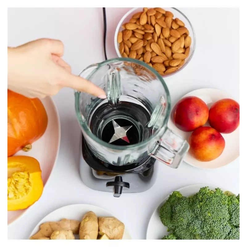 MPM MBL-37 Blender, 500 W, 1.5 L Glass Jug, Stainless Steel Blade, 2 Speeds, Pulse Function, Ice Crushing, Black