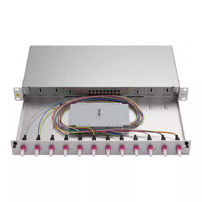 ZVK Easylan LWL Splice Housing Basic 1U 12x LC-Duplex OM4 Slide-out