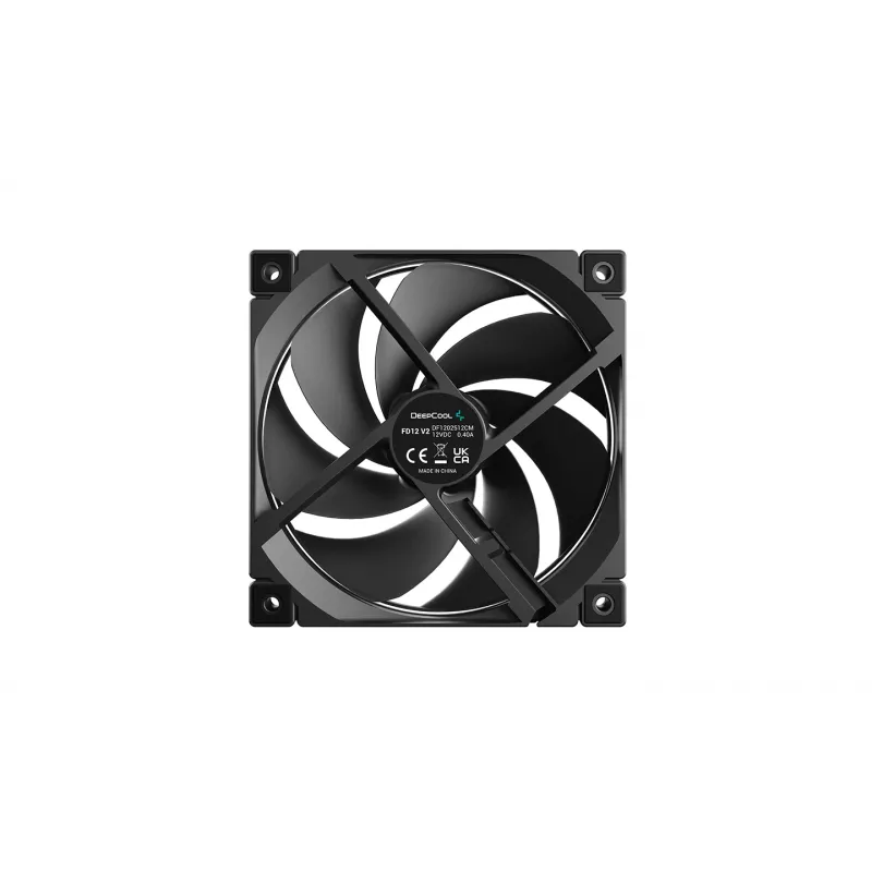 Deepcool FD12 V2 120mm Must korpusventilaator, 4-Pin PWM, Fluid Dynamic Bearing