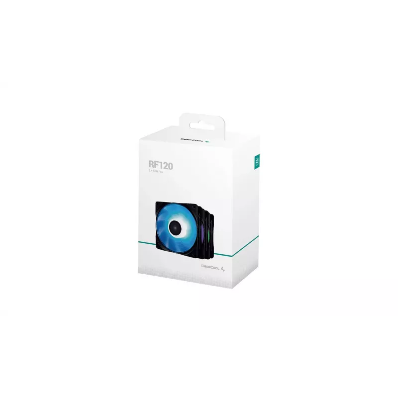 DeepCool RF120 3-in-1 RGB PWM 120mm korpusventilaator (must, 3-pakk)