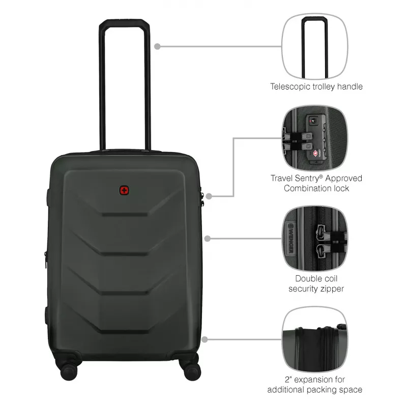 WENGER Prymo Medium Hardside Case (Anthratsiit, 59 liitrit)