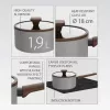 Maestro MR-1211-18S Kastepann kaanega 18cm 1.9L Roostevaba teras Hall