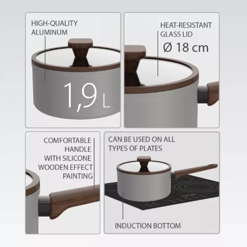 Maestro MR-1211-18S Kastepann kaanega 18cm 1.9L Roostevaba teras Hall