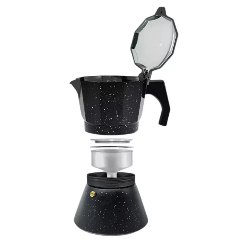 Maestro Granite MR-1667-3 Moka Pot Coffee Maker 150ml 3 Cups Grey