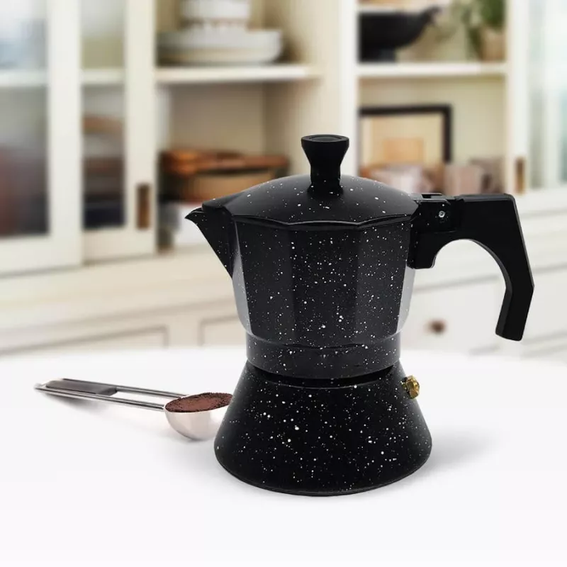 Maestro Granite MR-1667-3 Moka Pot Coffee Maker 150ml 3 Cups Grey