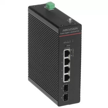 Hikvision DS-3T1506HP-SI-4P2F(O-STD)/NO POWER UNIT - Haldamata Gigabit PoE++ lüliti - 4 PoE+ porti + 2 SFP ühendust - 60W eelarve
