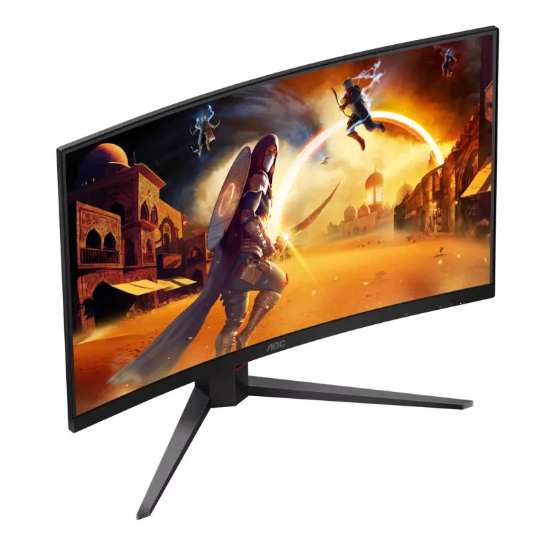 AOC C32G4Z 31.5 inch Curved Gaming Monitor, Full HD, 240Hz, 1ms, VA, FreeSync Premium, Must/Punane
