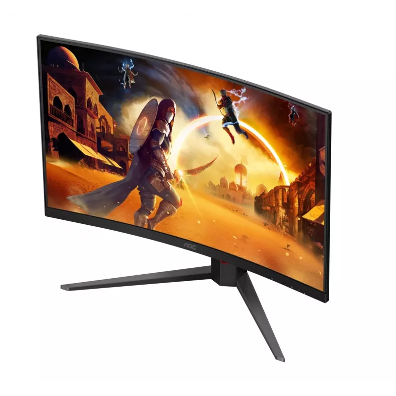 AOC C32G4Z 31.5 inch Curved Gaming Monitor, Full HD, 240Hz, 1ms, VA, FreeSync Premium, Must/Punane