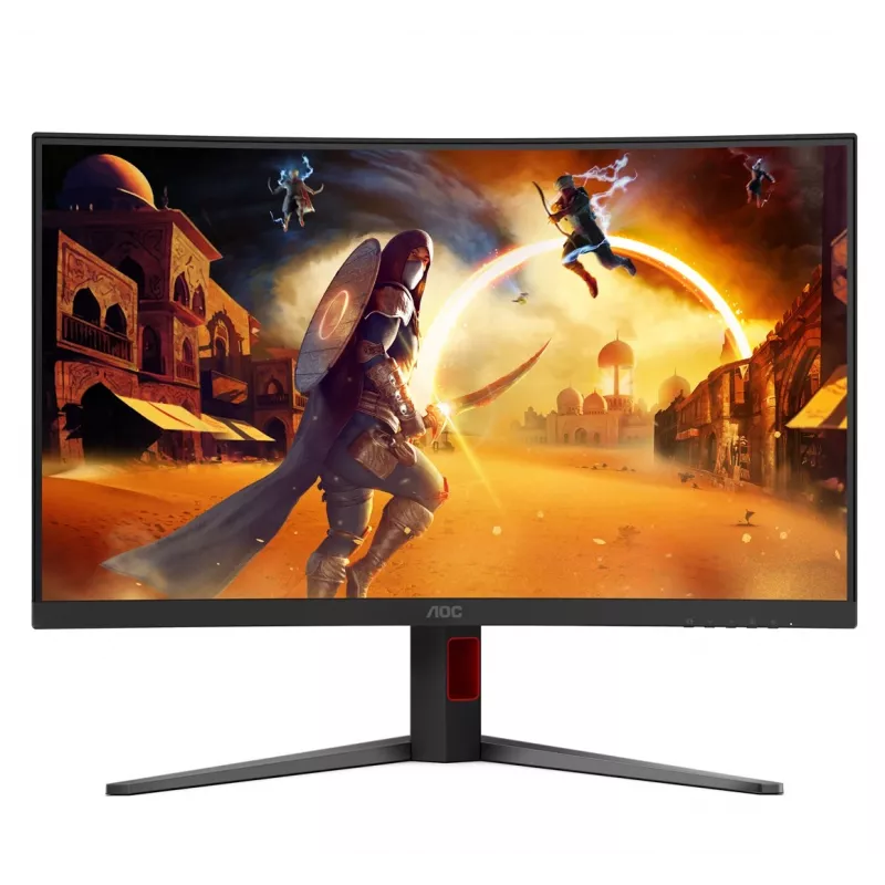 AOC C32G4Z 31.5 inch Curved Gaming Monitor, Full HD, 240Hz, 1ms, VA, FreeSync Premium, Must/Punane