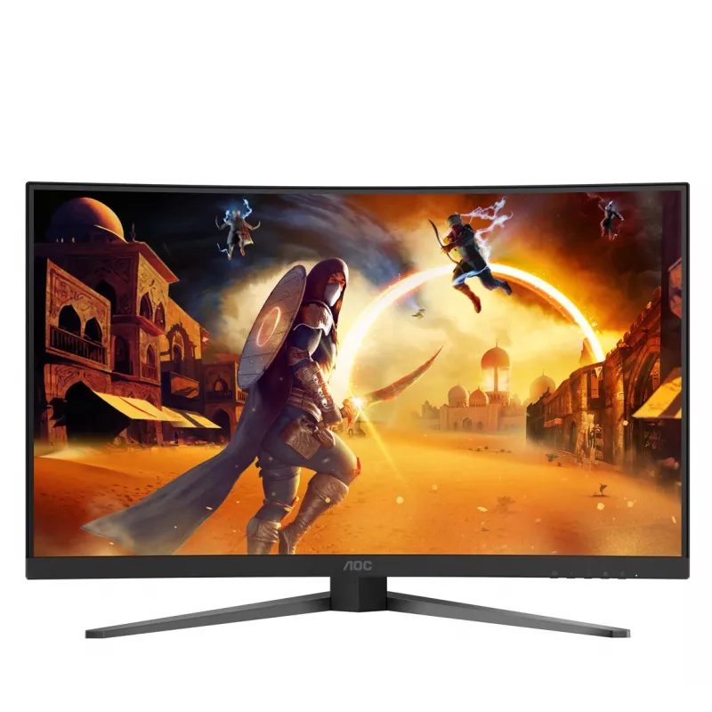 AOC C32G4Z 31.5 inch Curved Gaming Monitor, Full HD, 240Hz, 1ms, VA, FreeSync Premium, Must/Punane