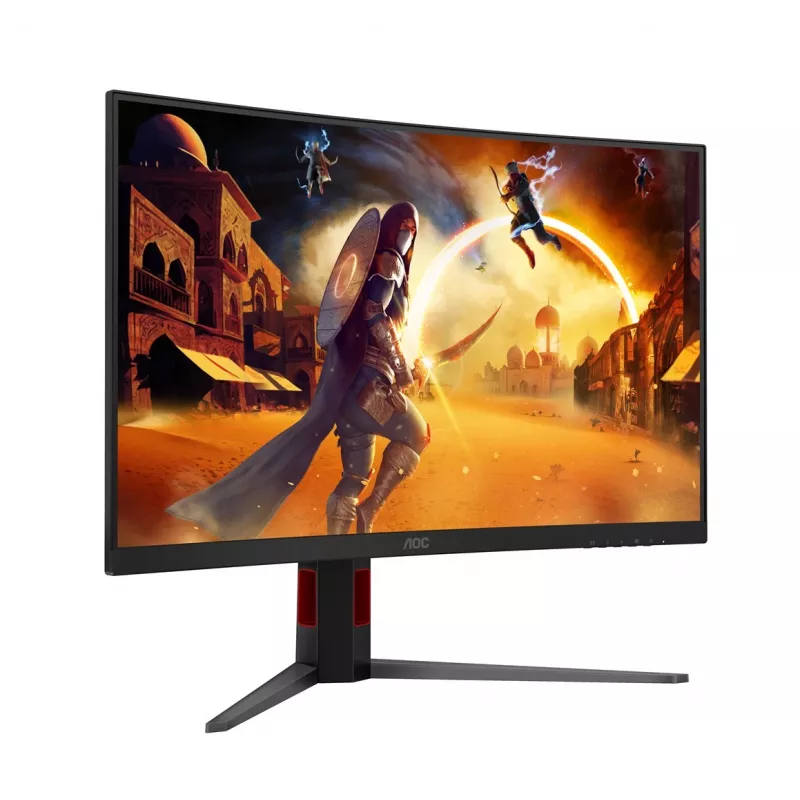 AOC C32G4Z 31.5 inch Curved Gaming Monitor, Full HD, 240Hz, 1ms, VA, FreeSync Premium, Must/Punane