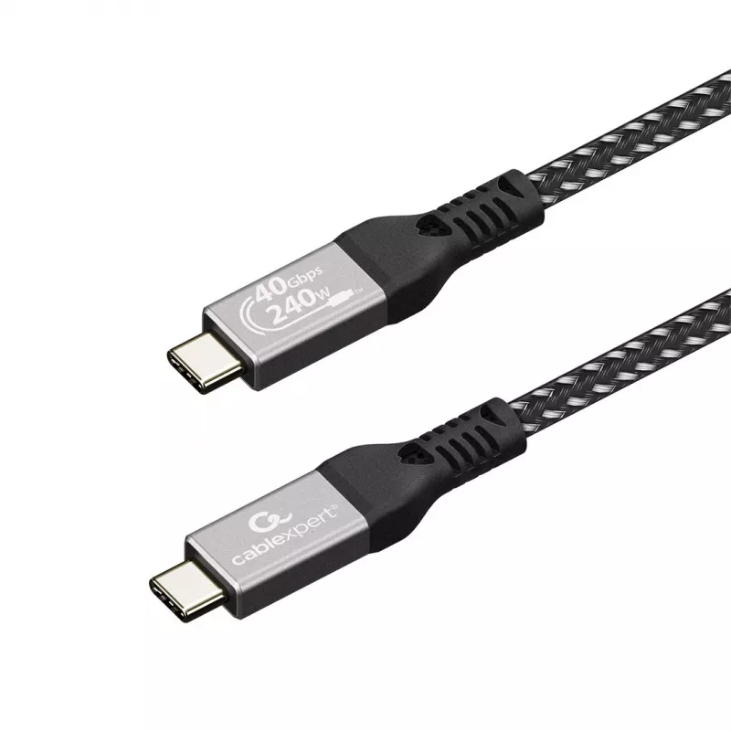 Gembird CCBP-USB4-CMCM240-0.5M Premium USB4 Type-C laadimis- ja andmekaabel, 40 Gbps, 240 W, 0,5 m