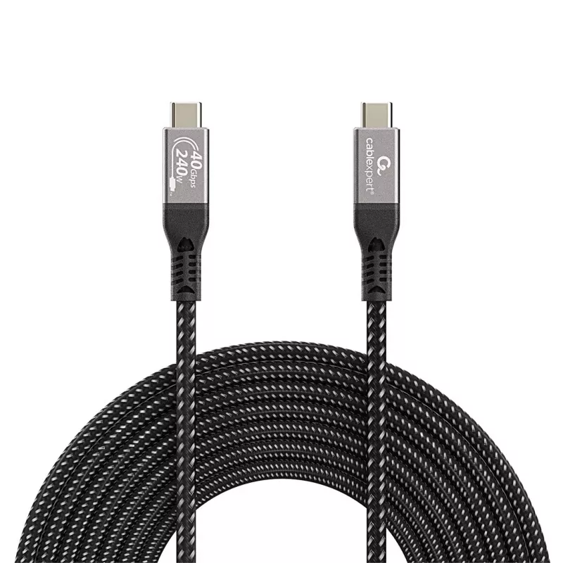 Gembird CCBP-USB4-CMCM240-0.5M Premium USB4 Type-C laadimis- ja andmekaabel, 40 Gbps, 240 W, 0,5 m
