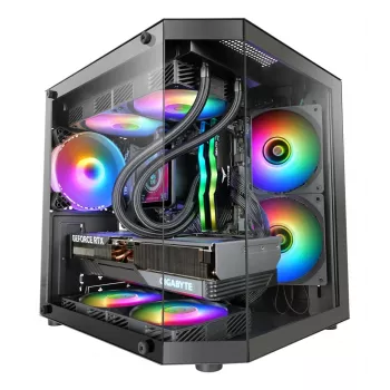 TACENS Mars Gaming MC-3TLITE Mini Tower Must Tugevdatud Klaas FRGB Korpus
