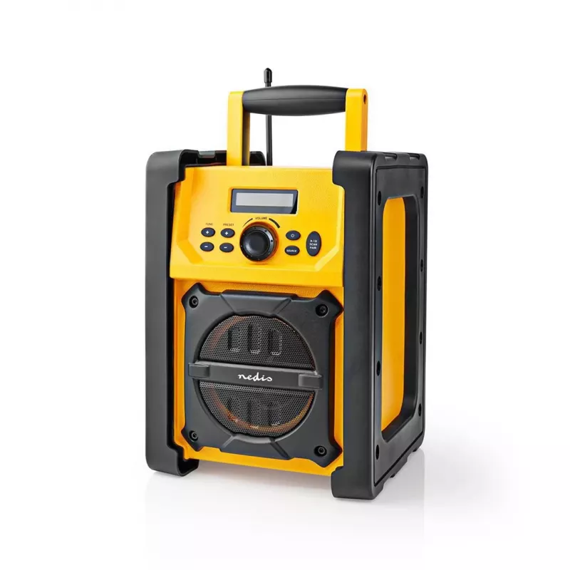 Nedis FM Radio RDFM3100YW - Kaasaskantav FM-raadio Bluetoothi ja AUX-iga, IPX5, kollane