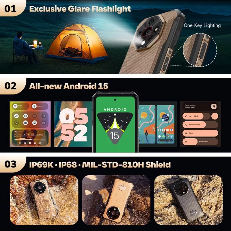 ULEFONE Armor X16 6GB/128GB Sand Dune vastupidav mobiiltelefon