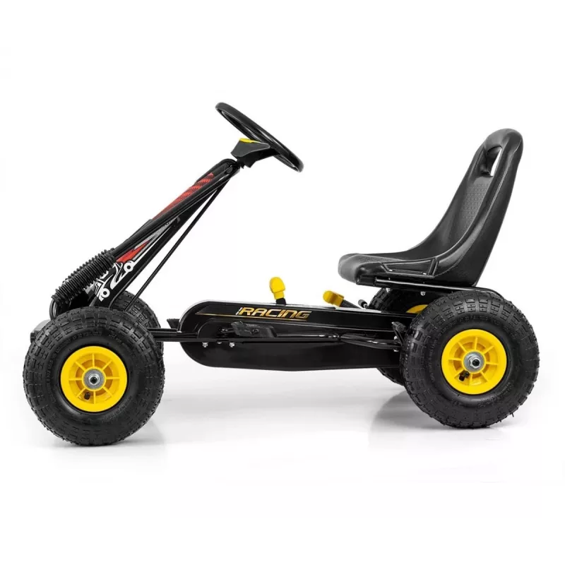 MILLY MALLY Pedaaliga Kart Thor Must, Terasraam, EVA-vahtrattad, Käsipidur, Edasi/Tagasi, Lastele 3-8 aastat, Maksimaalne koormus 30 kg