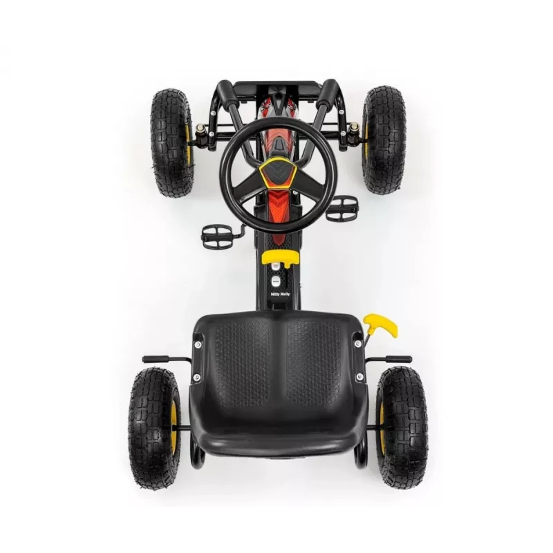 MILLY MALLY Pedaaliga Kart Thor Must, Terasraam, EVA-vahtrattad, Käsipidur, Edasi/Tagasi, Lastele 3-8 aastat, Maksimaalne koormus 30 kg