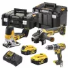 DEWALT DCK329P2T-QW 18V XR Juhtmeta komplekt: 2-kiiruseline löökpuur ja nurklihvija 2x 5.0Ah akuga, laadija ja T-STAK II kohvriga