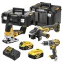 DEWALT DCK329P2T-QW 18V XR Juhtmeta komplekt: 2-kiiruseline löökpuur ja nurklihvija 2x 5.0Ah akuga, laadija ja T-STAK II kohvriga