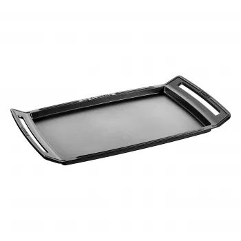 Staub Ristkülikukujuline Malmist Praadimispann Kaanega, Must, Induktsiooniga Ühilduv, 38 cm