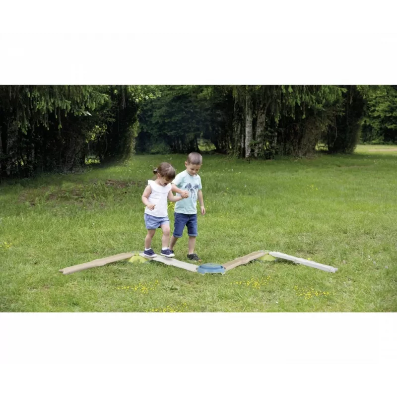 Smoby Life Balance Beam Set lastele - 10-osaline modulaarne tasakaaluraja komplekt astmekividega, sise-/välitingimustesse, vanus 2+