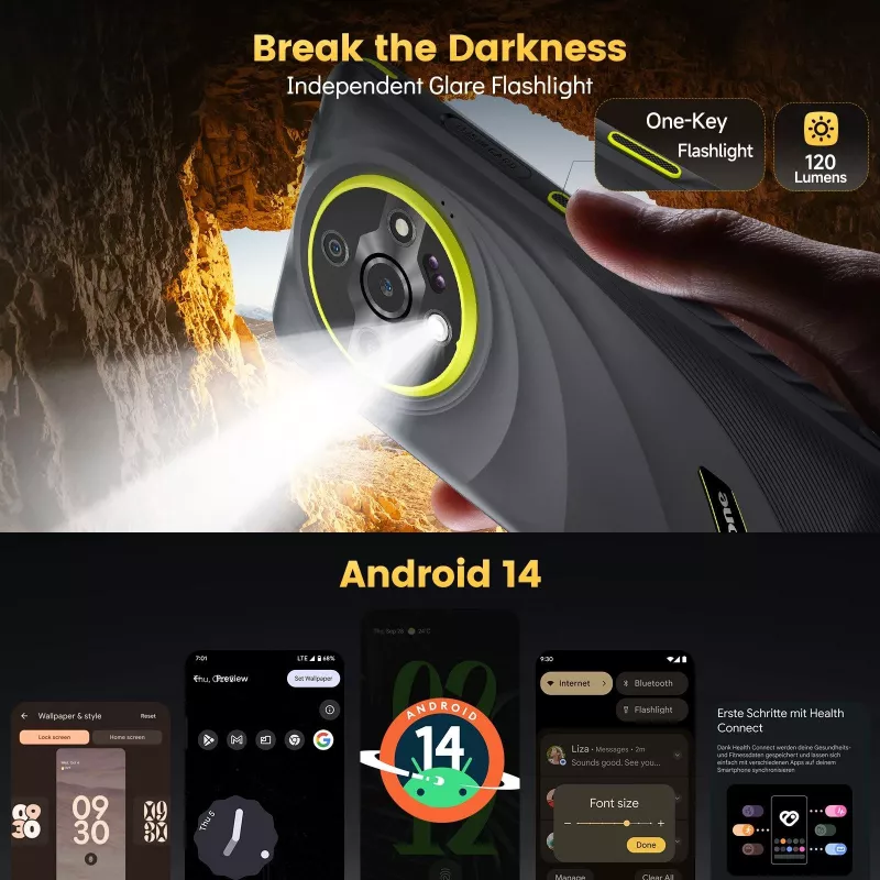ULEFONE Armor X31 Pro 4G vastupidav nutitelefon, 5,45 inch HD+, 8GB RAM, 256GB salvestusruumi, 5200mAh, IP68/IP69K, oranž