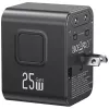 USAMS Travel Adapter 25W 4in1 US/AU/EU/UK Black CC309