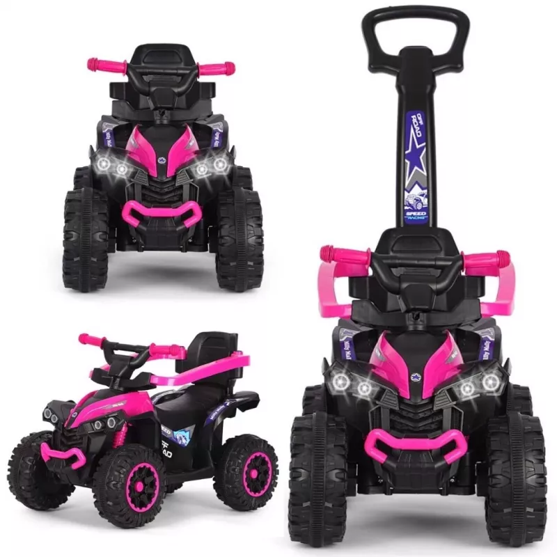 MILLY MALLY lastejalgratas käepidemega Wild Pink 12 tolli