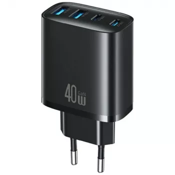 USAMS T70 40W 2xUSB-A 2xUSB-C Must seinalaadija