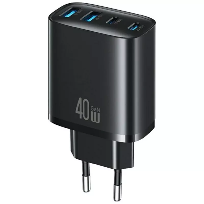 USAMS T70 40W 2xUSB-A 2xUSB-C Must seinalaadija