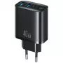 USAMS T70 40W 2xUSB-A 2xUSB-C Must seinalaadija