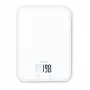 Beurer KS 19 Pure White Digital Kitchen Scale with Sensor Touch Buttons, 5 kg Capacity, 1 g Graduation, Tara Function, LCD Display