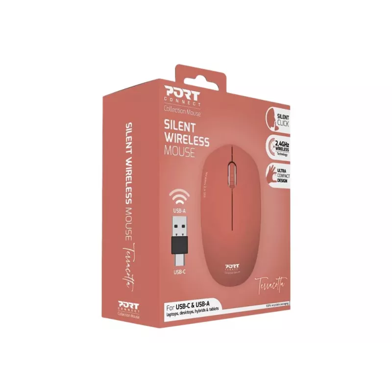 PORT DESIGNS PORT CONNECT Mouse Collection II Wireless 2.4 GHz Orange