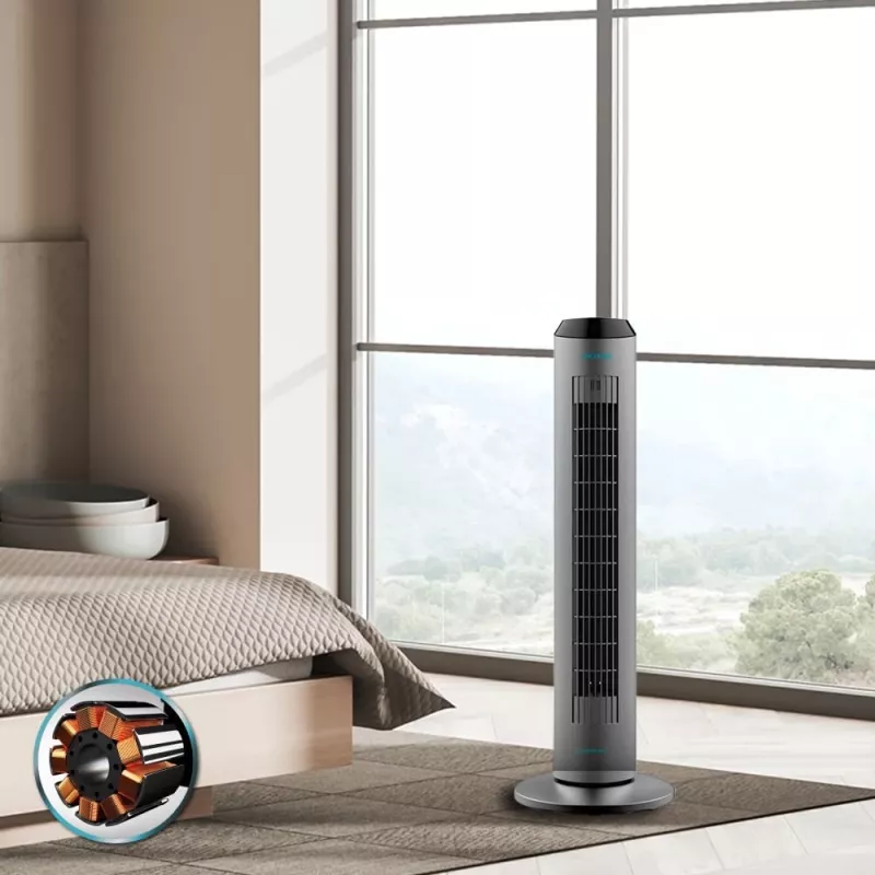 Cecotec EnergySilence 8190 Skyline Ionic Torniventilaator, Püstiventilaator, 60 W, 29 cm, 3 kiirust, õõtsumine, taimer, kaugjuhtimispult, hall
