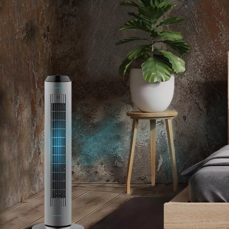 Cecotec EnergySilence 8190 Skyline Ionic Torniventilaator, Püstiventilaator, 60 W, 29 cm, 3 kiirust, õõtsumine, taimer, kaugjuhtimispult, hall
