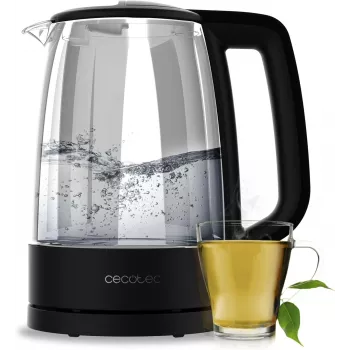 Cecotec ThermoSense 320 Clear Elektriline Veekeetja 2200 W 1.7 L Klaas Must/Läbipaistev