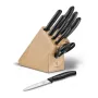 Victorinox Swiss Classic 9-osaline noakomplekt pöögipuidust alusega, mustad käepidemed