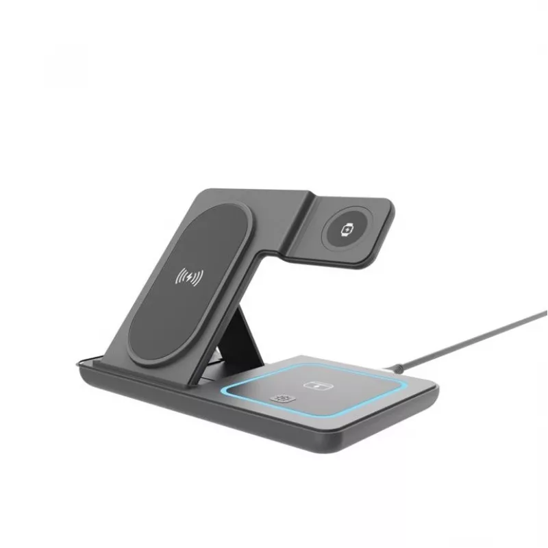 Gembird TA-WPC31S-01-BK 3-in-1 Kokkupandav Juhtmevaba Laadija Alus, 15W, Samsung Watch, Must
