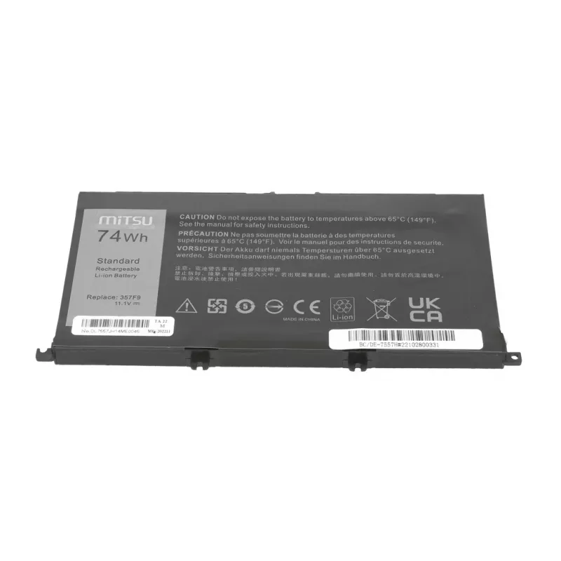 MITSU Aku Dell Inspiron 357F9 5577 7557 6600mAh 14.8V Li-ion