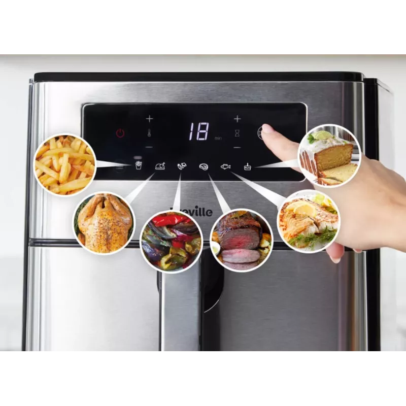 Breville VDF131X Õlivaba õhufritüür, 1.25 kg, 1400 W, must/hõbedane
