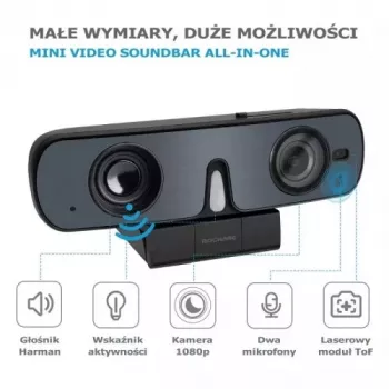 ROCWARE RC08P Kaamera, must, USB, 1080i/720p, sisseehitatud mikrofon