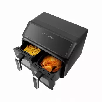ELDOM FR210 DualCrisp kahekorviga õhufritüür, 2200 W, 8 L mahutavus, LED-ekraan, must