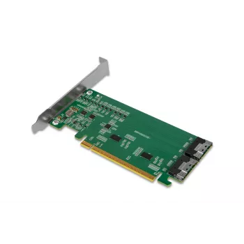 ICY DOCK EXLink MB308A PCIe 4.0 x16 NVMe adapterkaart 2 x SlimSAS 8i (SFF-8654) pistikuga ja redriveriga