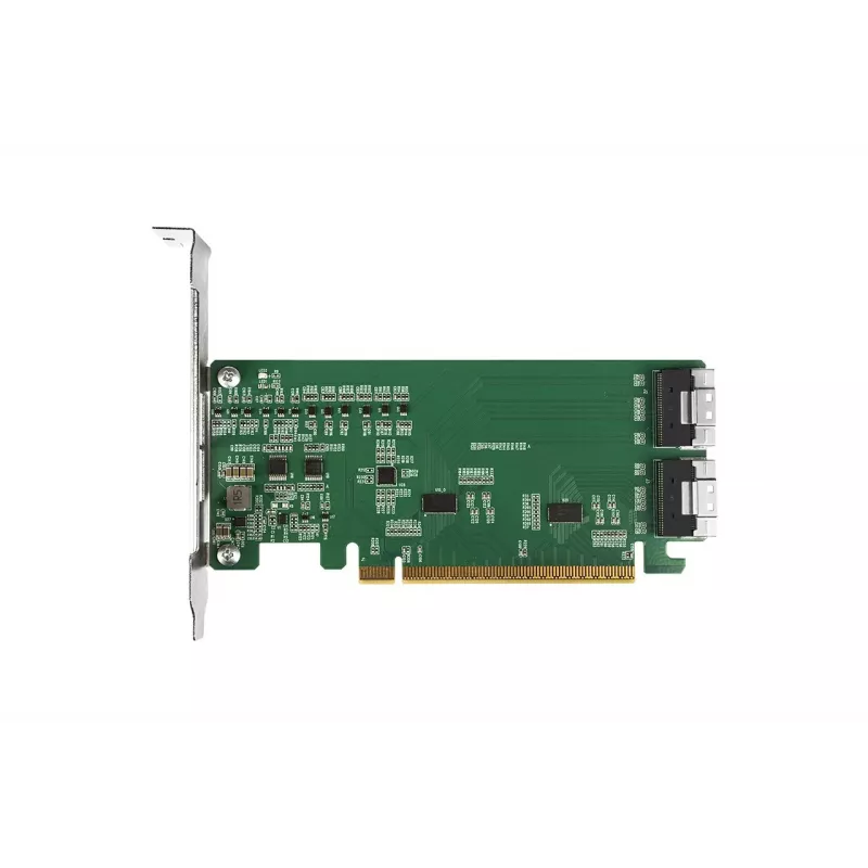 ICY DOCK EXLink MB308A PCIe 4.0 x16 NVMe adapterkaart 2 x SlimSAS 8i (SFF-8654) pistikuga ja redriveriga