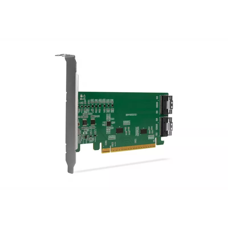 ICY DOCK EXLink MB308A PCIe 4.0 x16 NVMe adapterkaart 2 x SlimSAS 8i (SFF-8654) pistikuga ja redriveriga